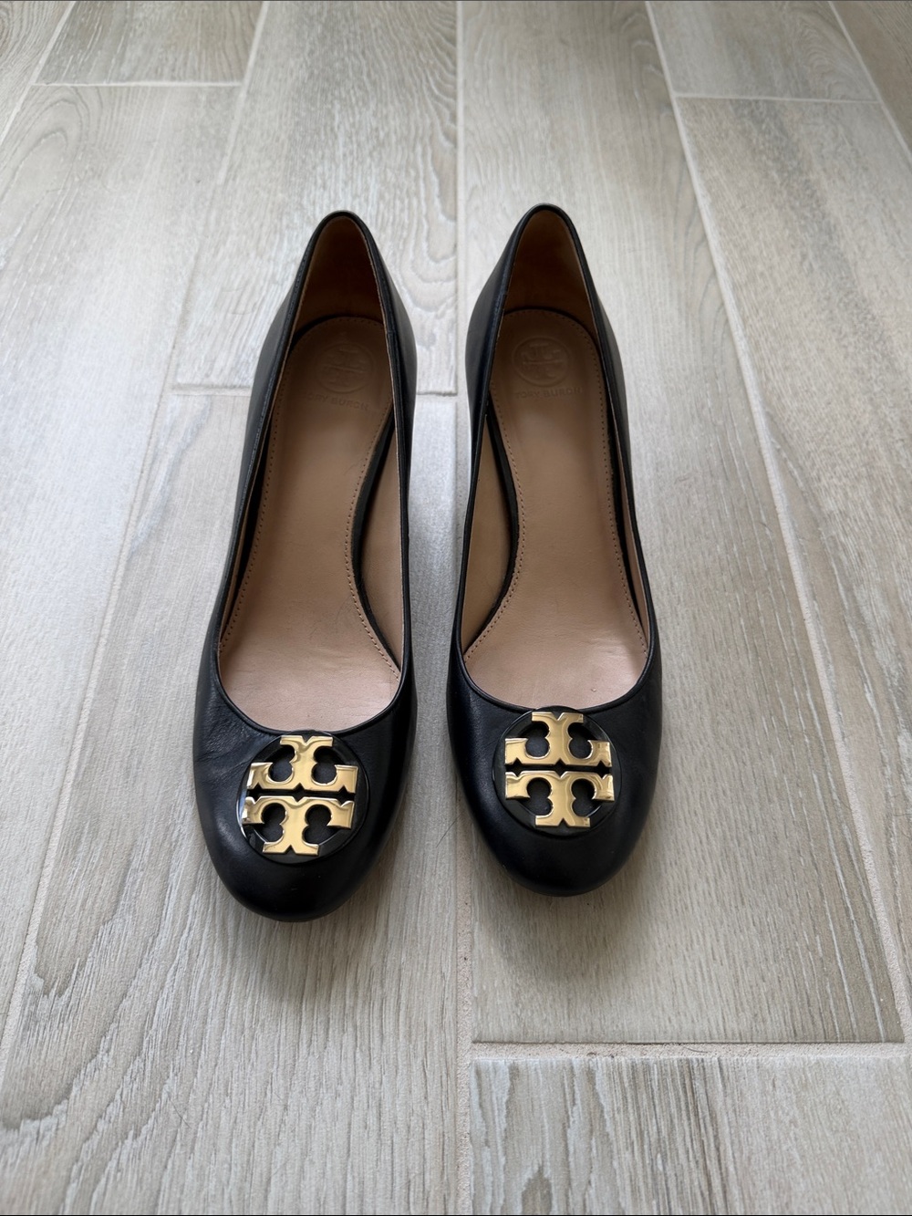 Tory Burch Black Leather Chunky Heel
